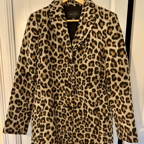 Ann Taylor Leopard Coat Medium - Picture 1 of 5